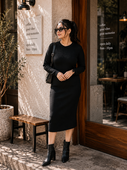 Black Long Boho Dress for Women | Freesize Surplus Dress