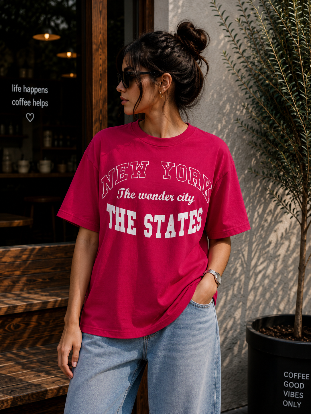 New YORK -Hot pink