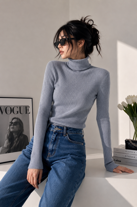 High neck Grey  top