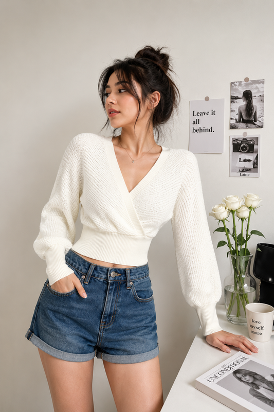 White wrap  top