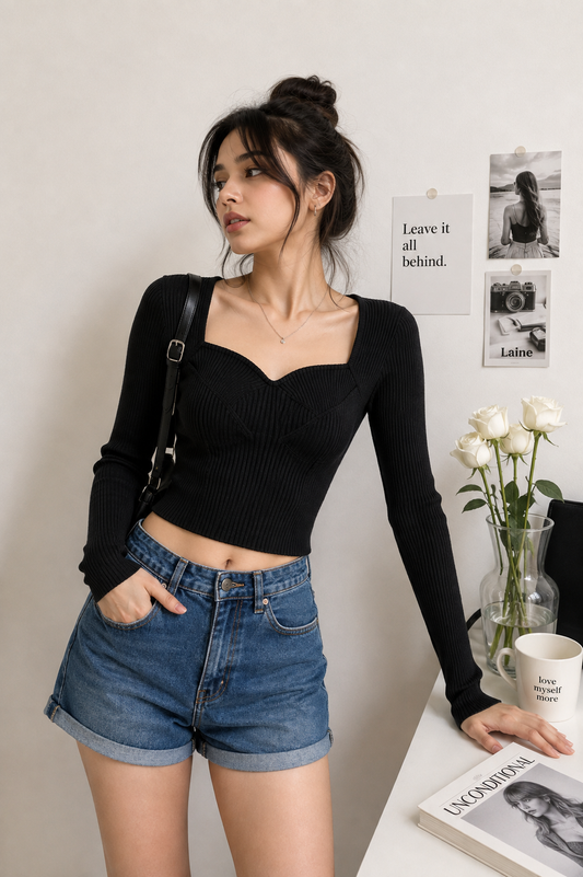 Black sweetheart  top