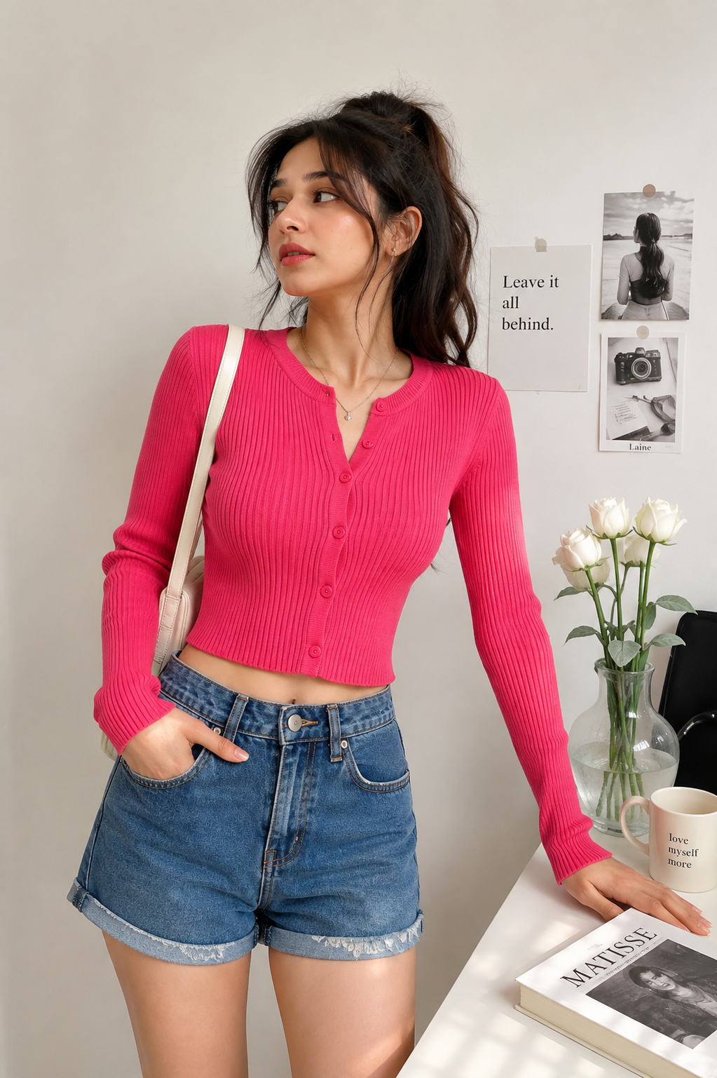 Pink buttoned top