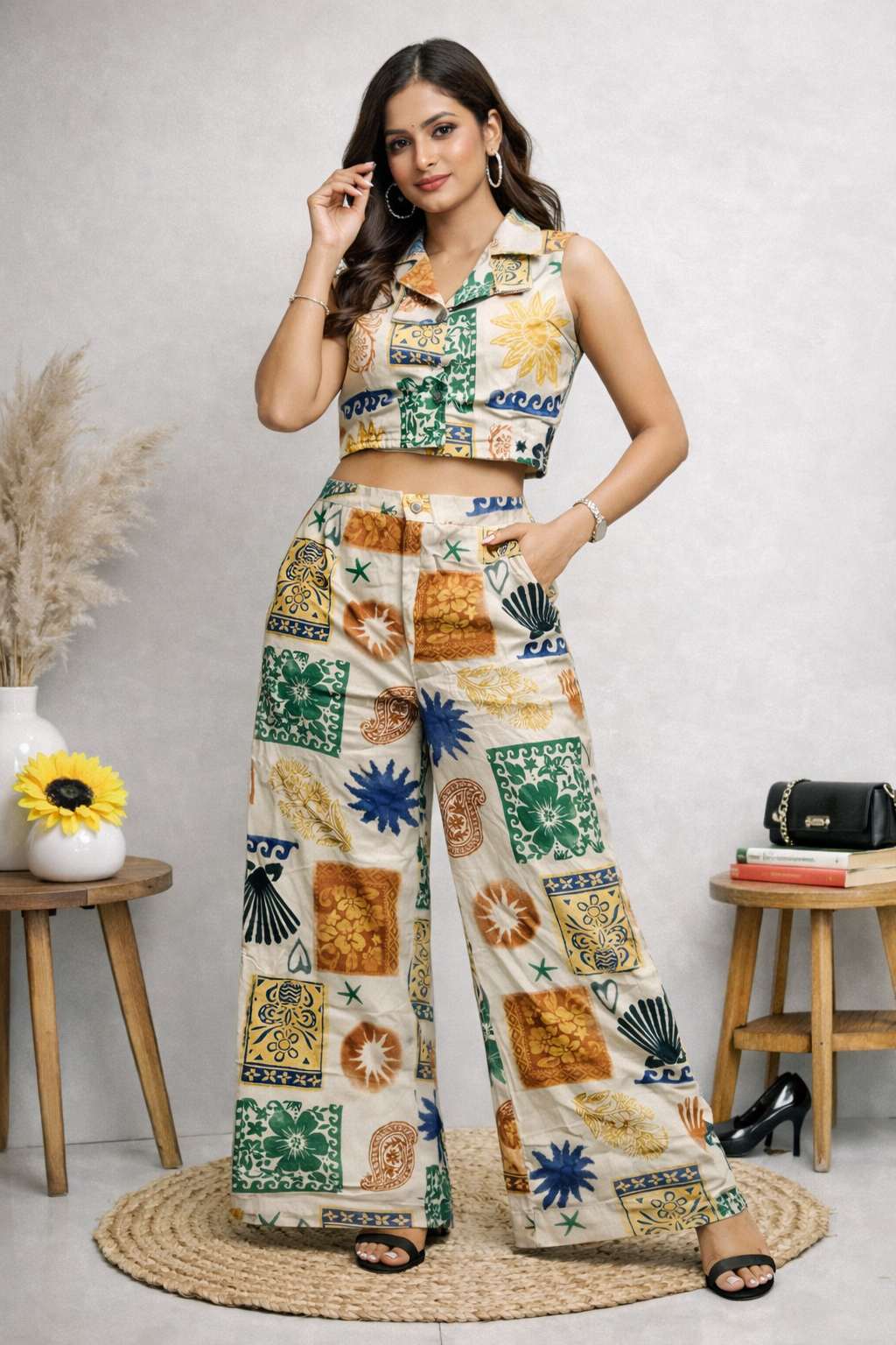 Boho pretty printed co-ord set