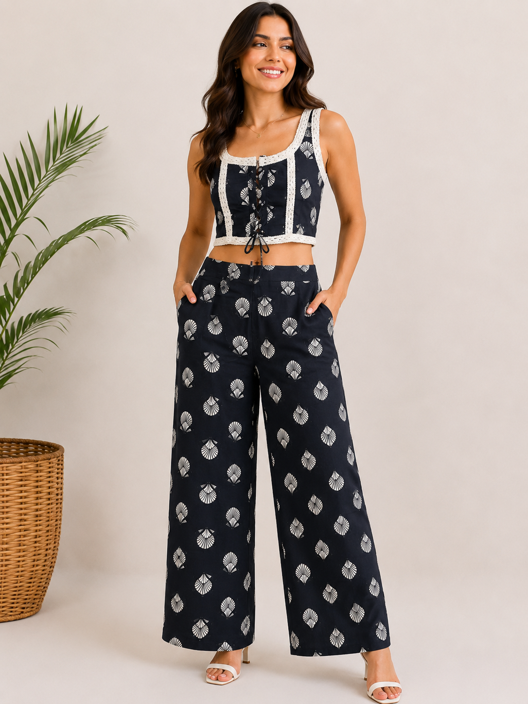Black cute  printed co-ord set