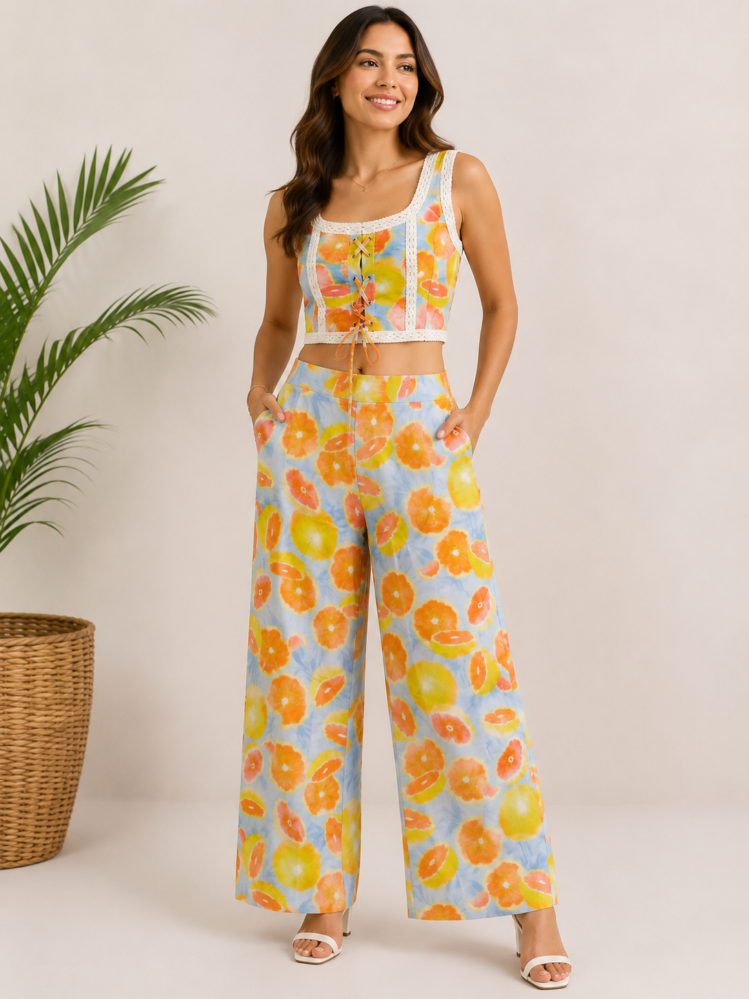 Cutesy citrus  printed co-ord set