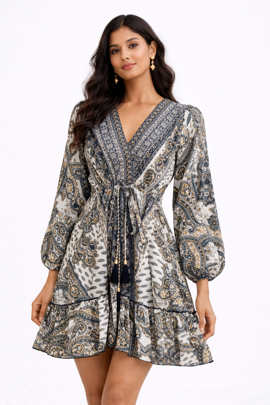 Paisley white  print