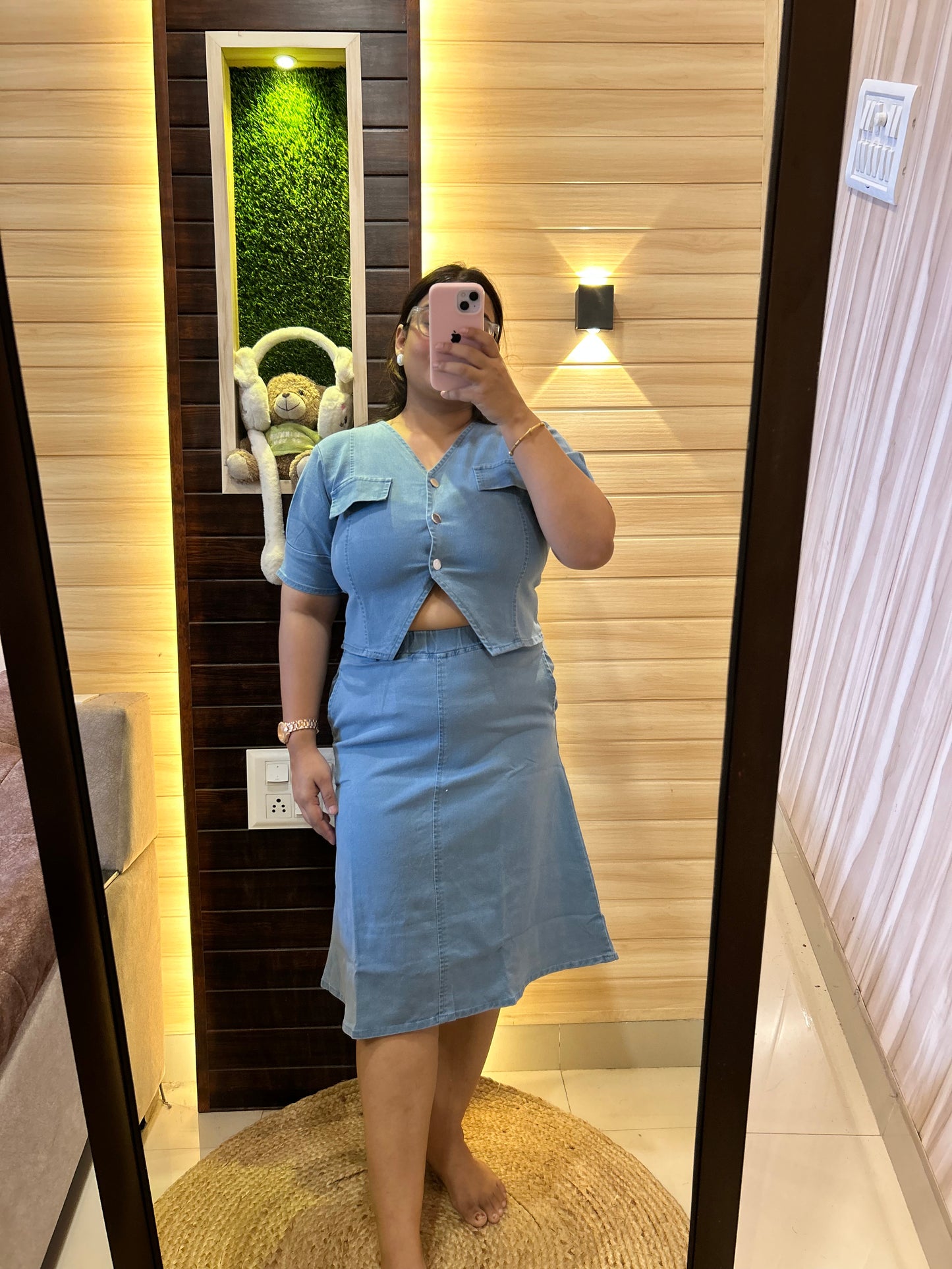 Denim  Skirt co -ord