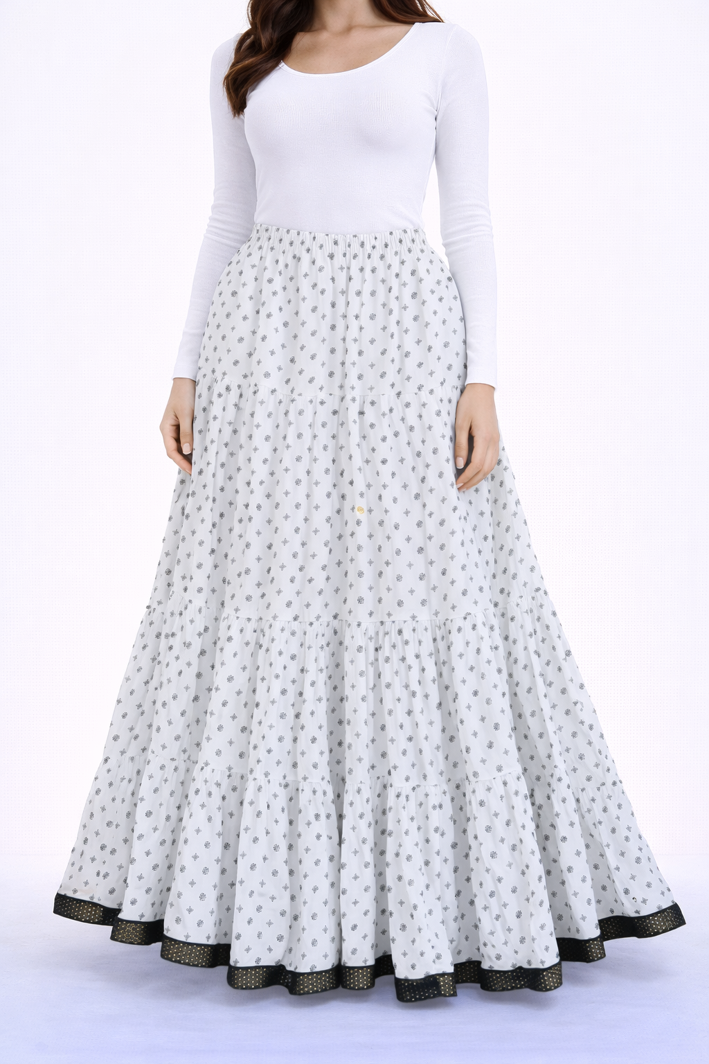 White cute black print