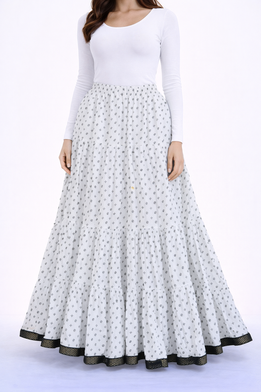 White cute black print