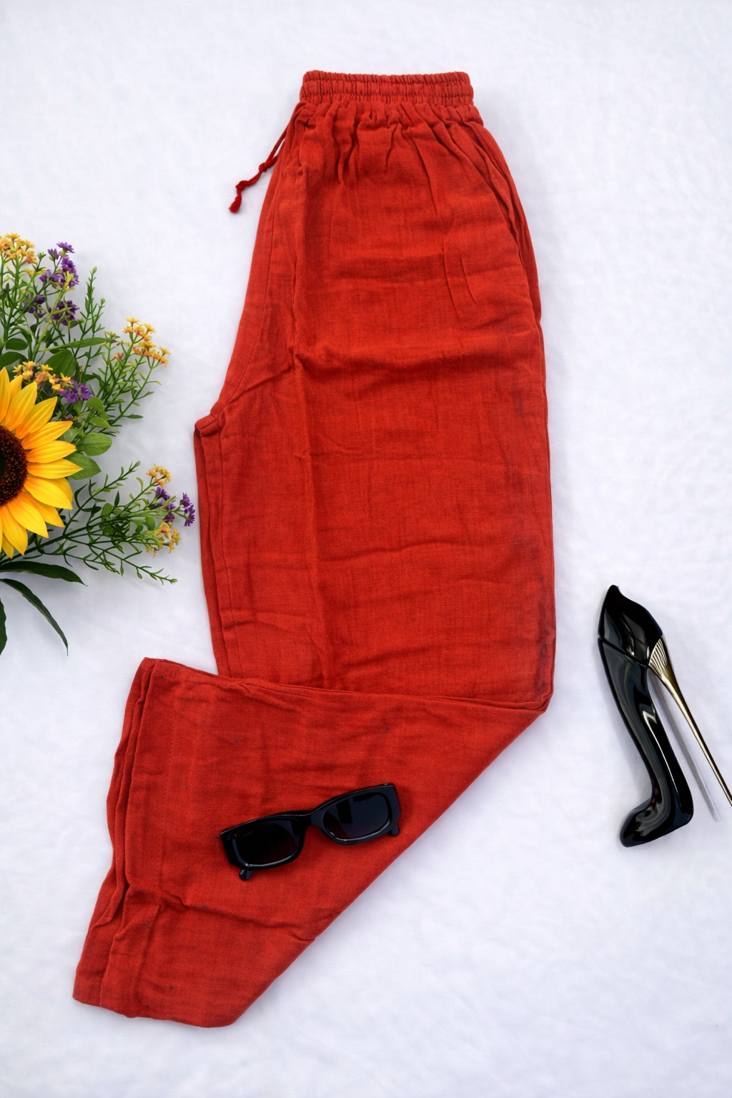 Linen pants Red