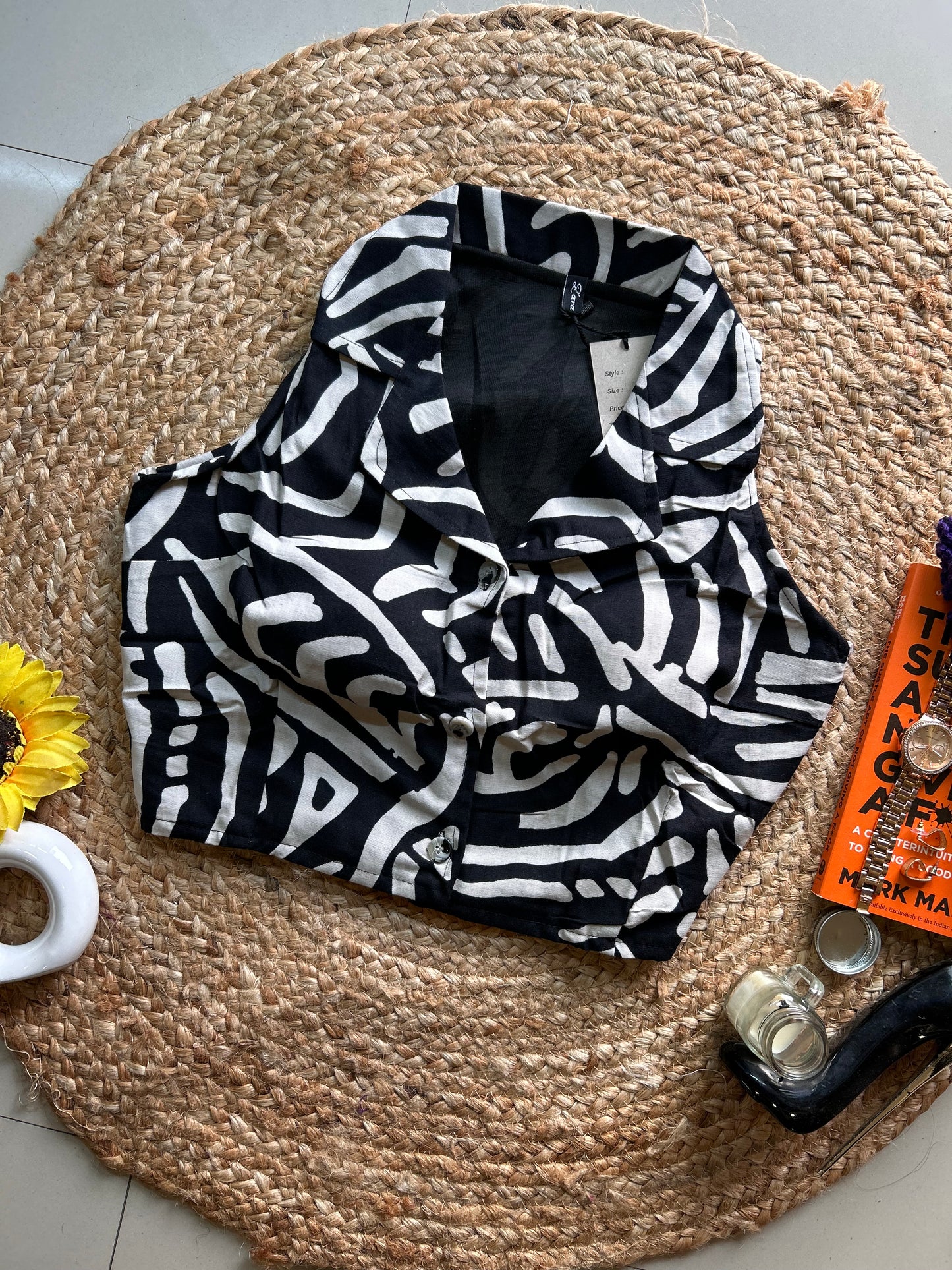 Black abstract   printed