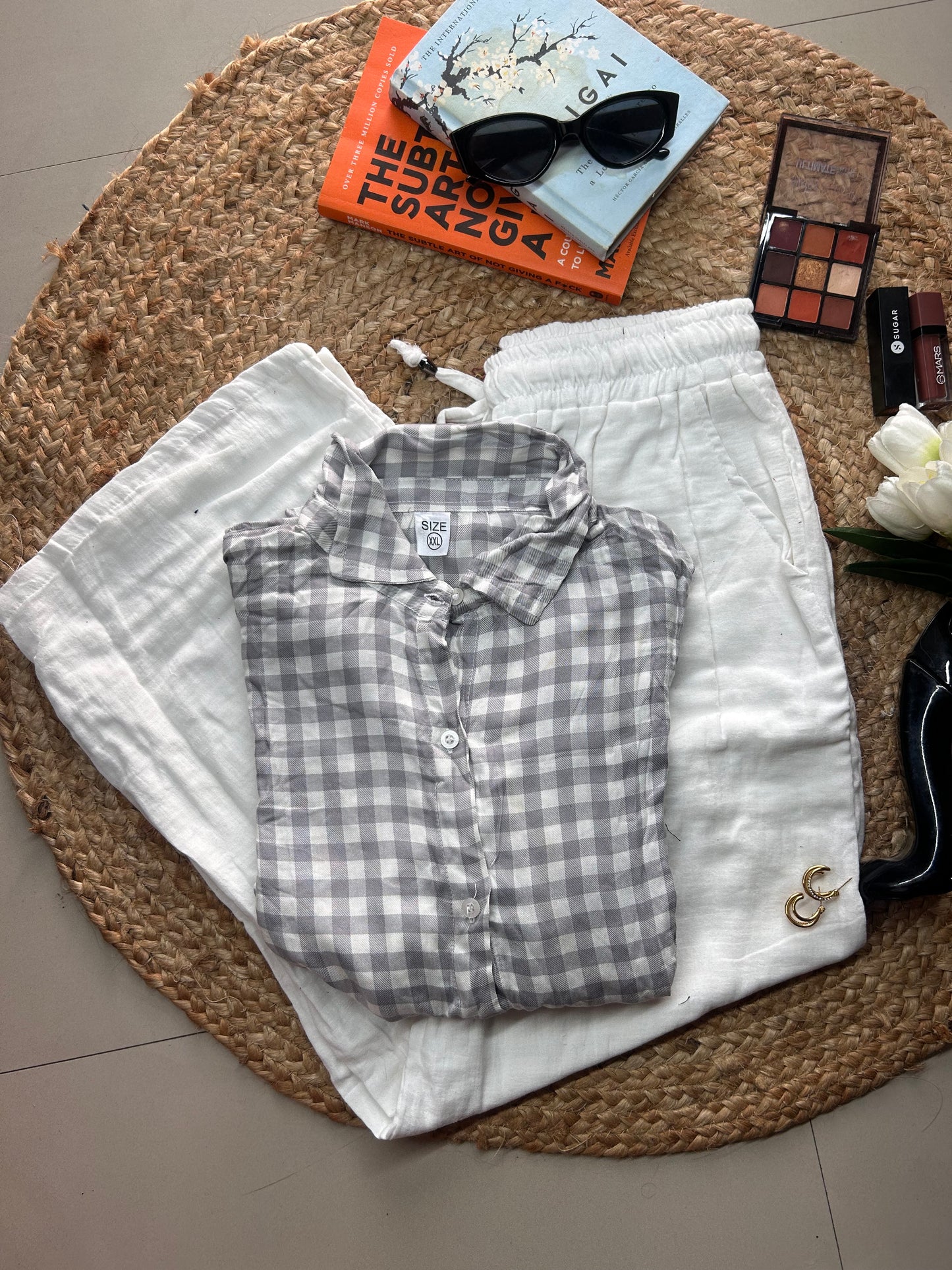 Checked grey