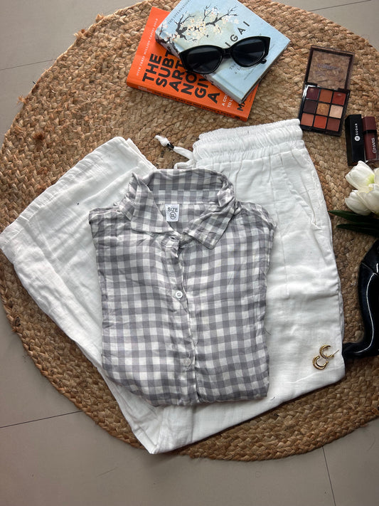 Checked grey