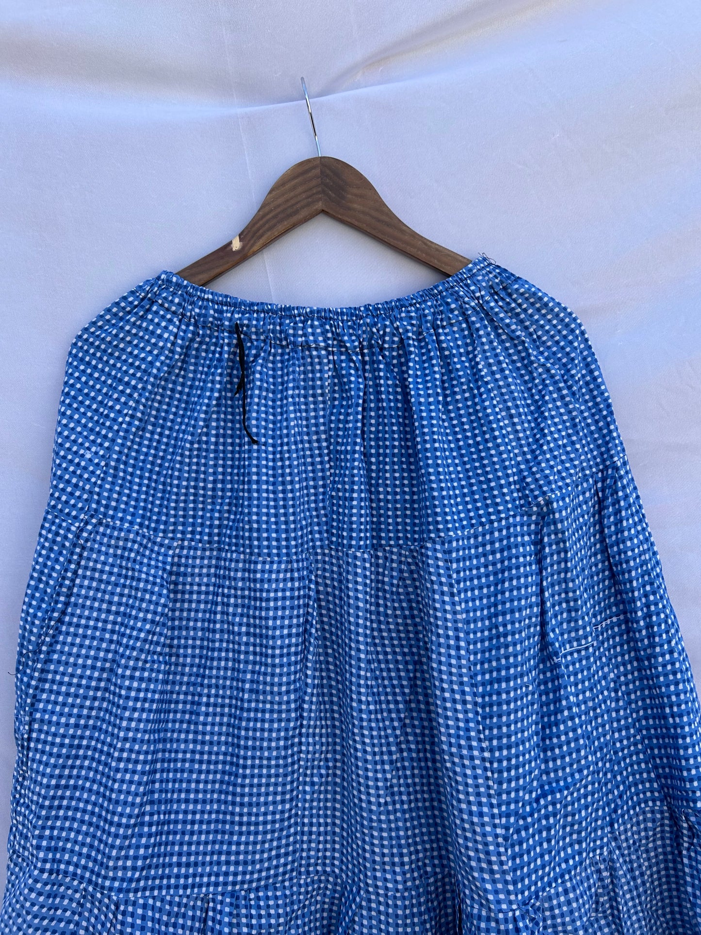 Blue checked printed skirt
