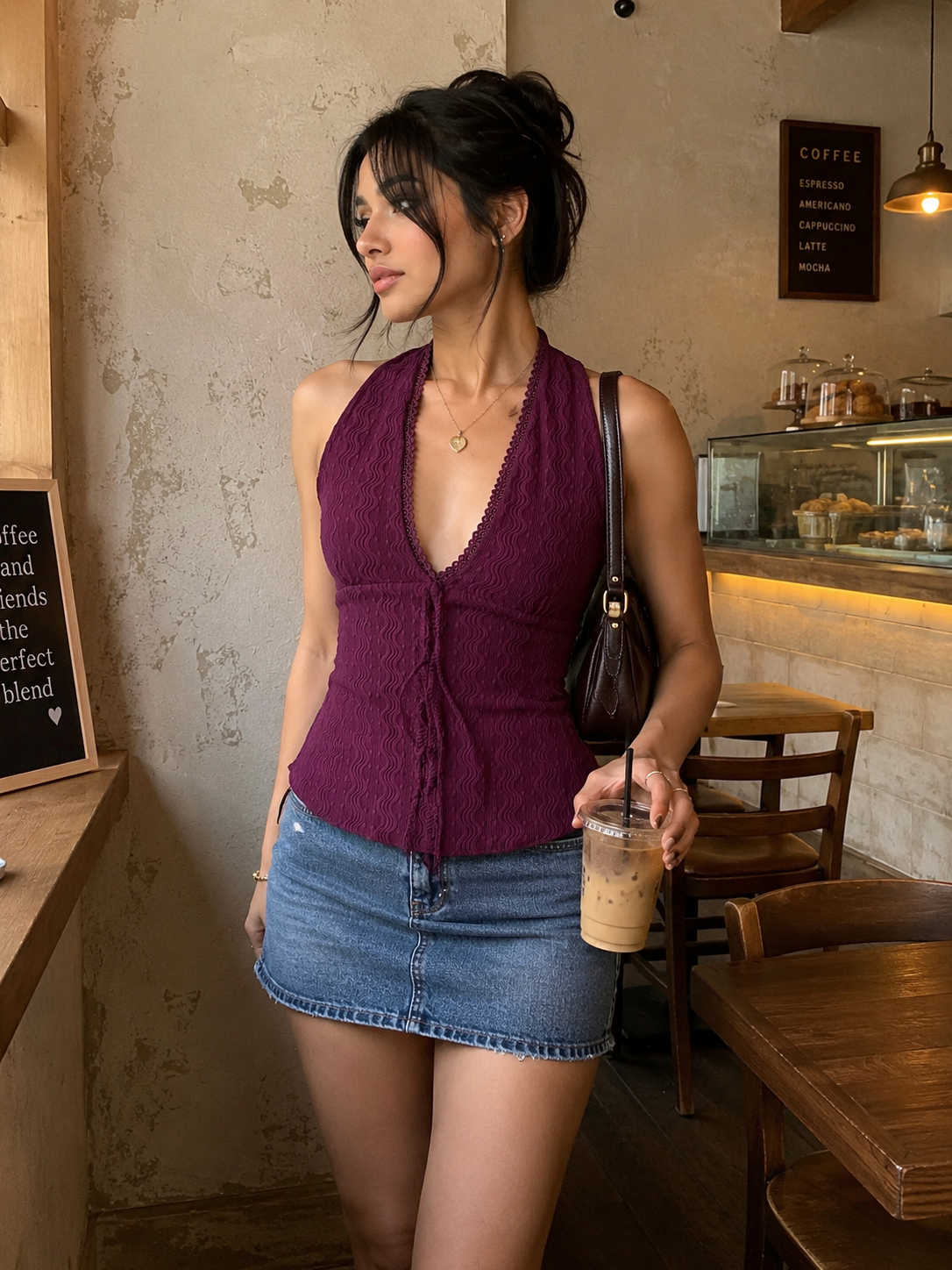 Luxe Halter top- WINE