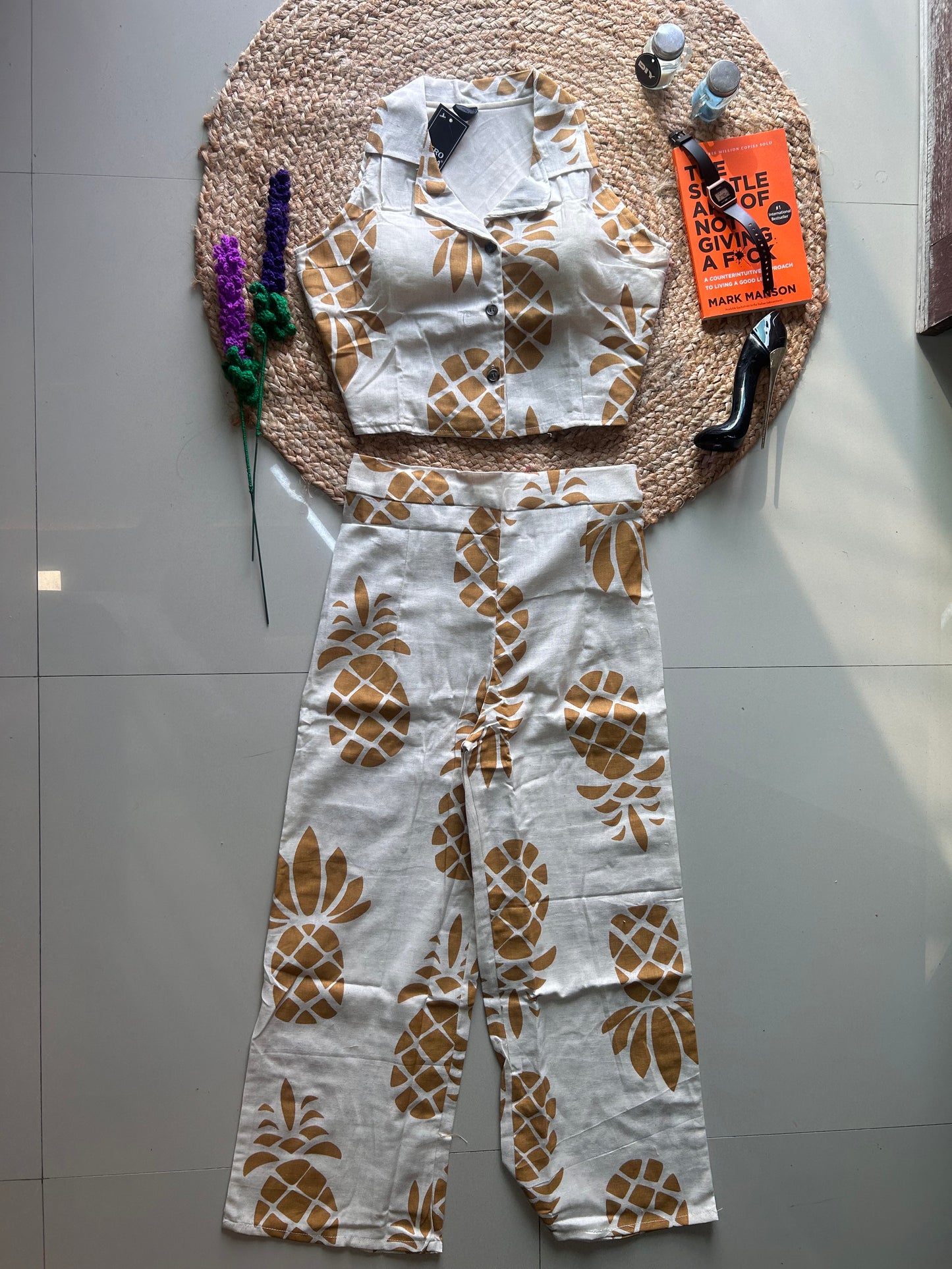 Pretty Patterned Printed Co-ord Set for Women | Cotton Linen Boho Coord