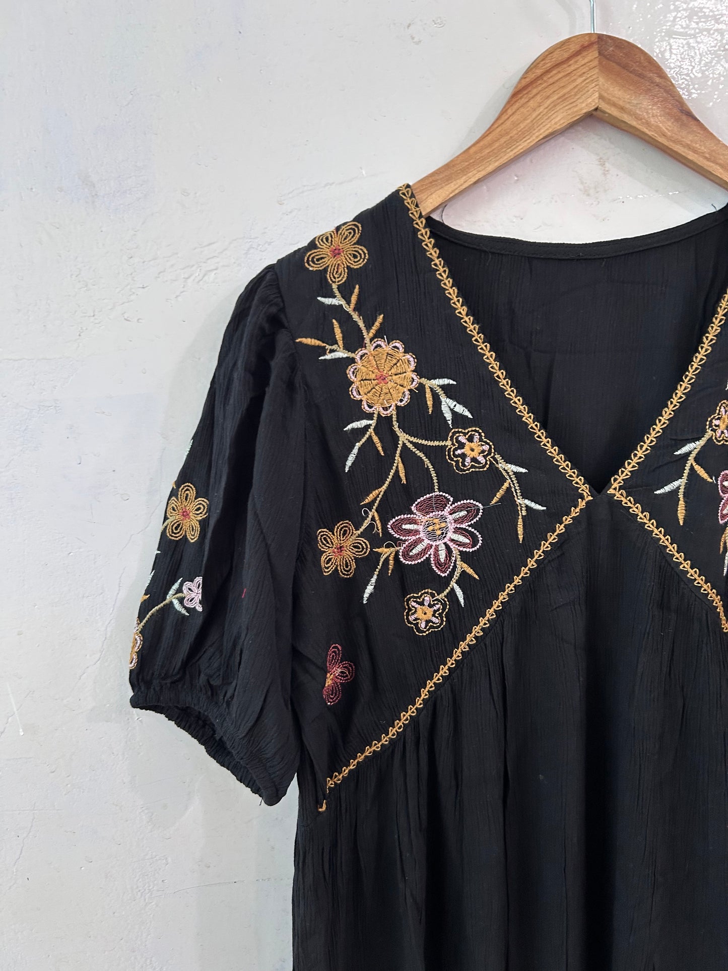 Black pretty embroidered dress