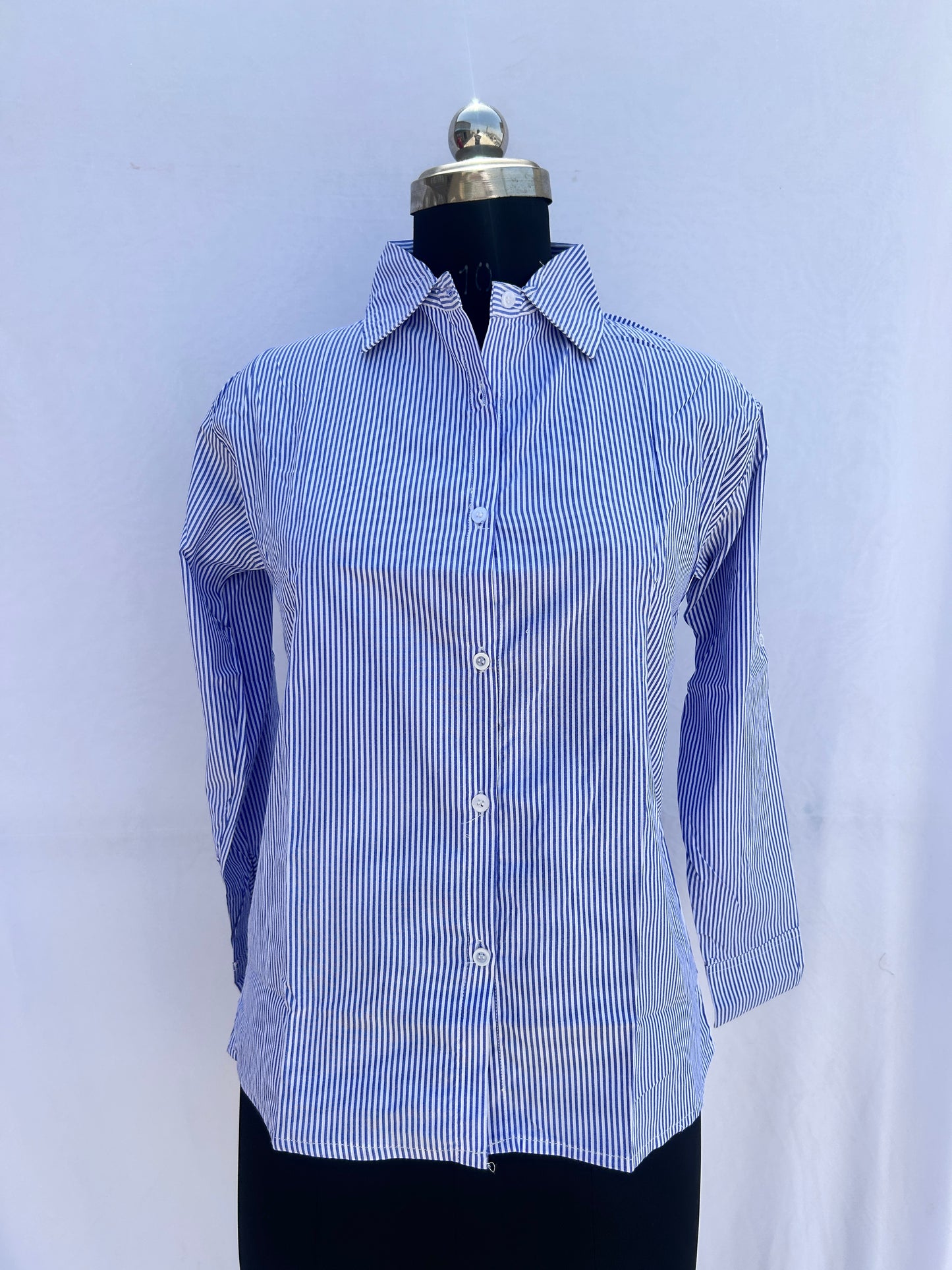 Classic cute  blue  stripe shirt