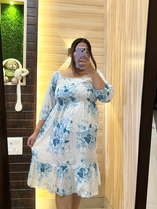 White light blue floral