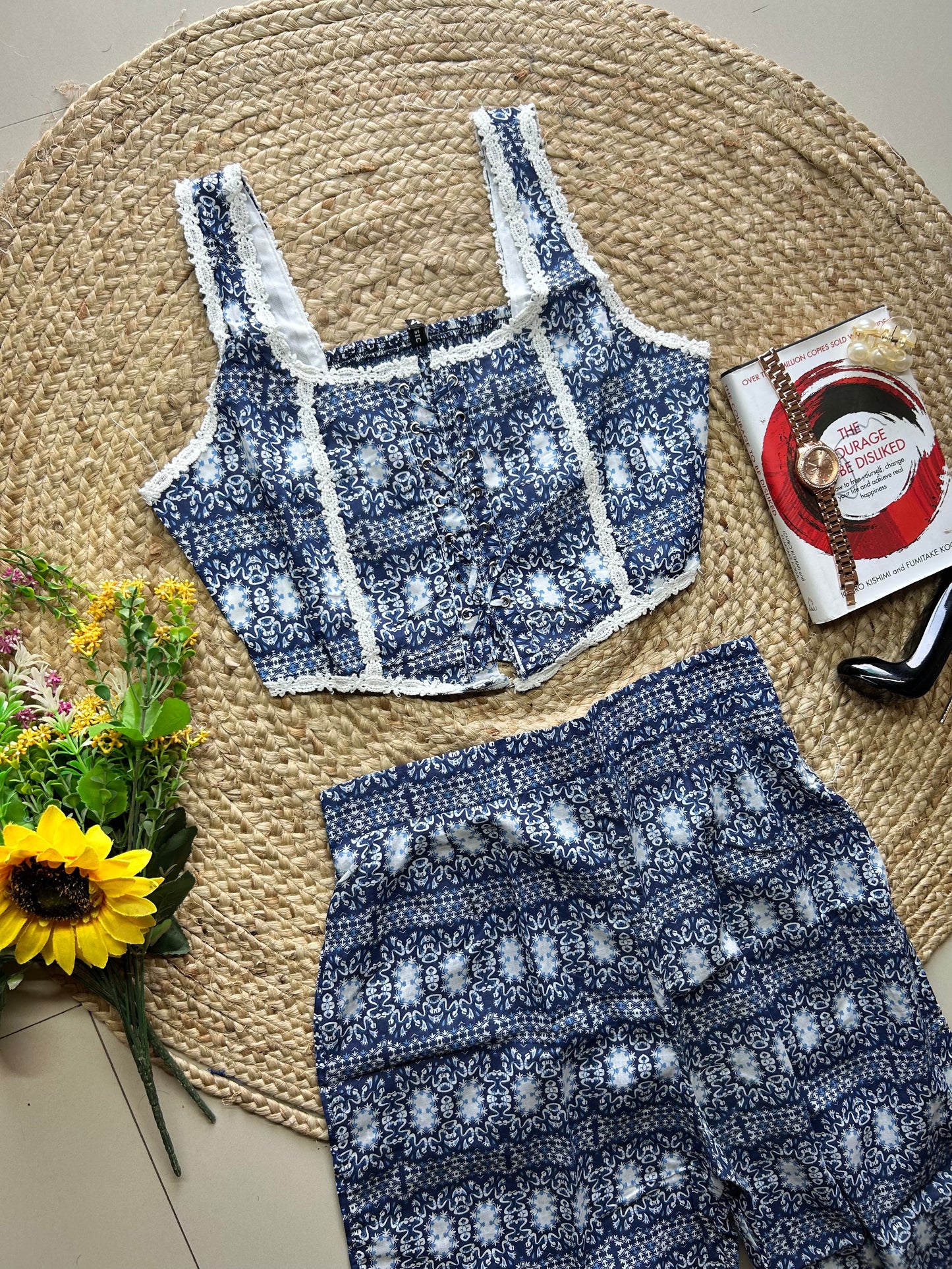 Indigo cute printed co-ord set