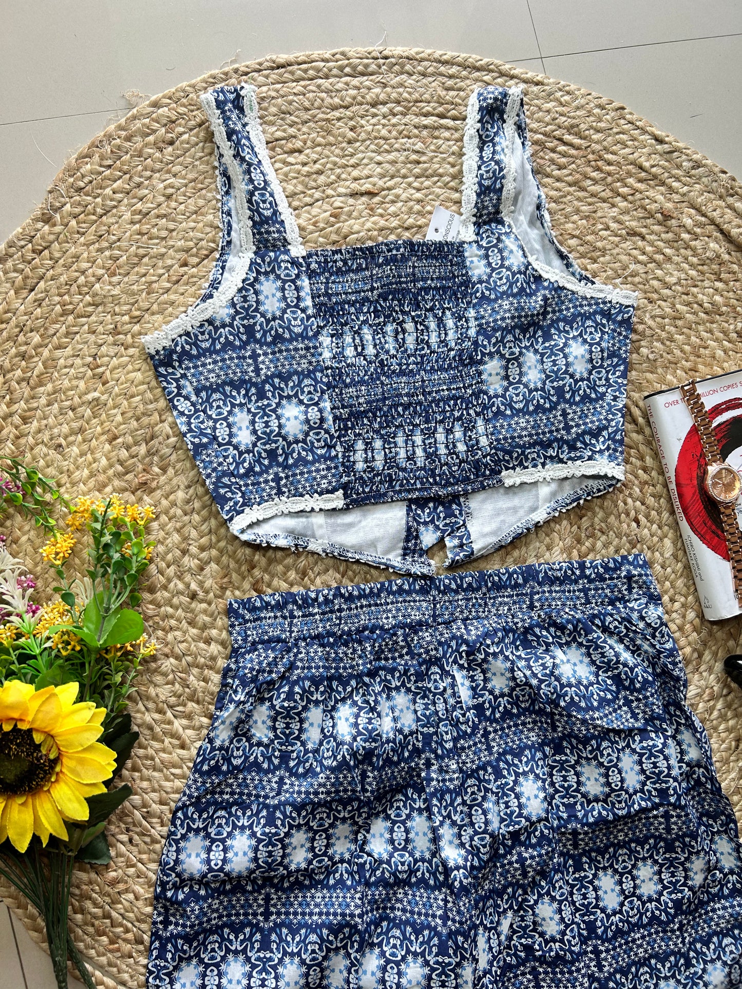 Indigo cute printed co-ord set
