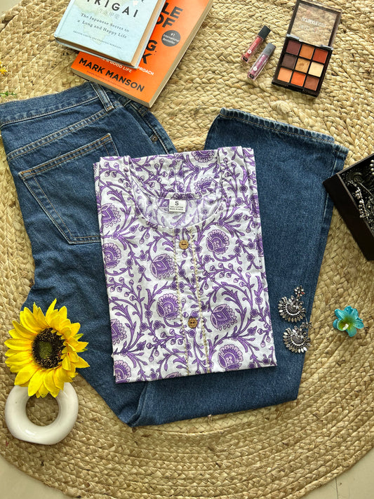 Lavender jaal  floral pinted