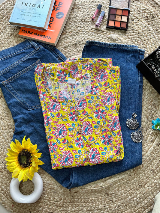 Yellow  flower jaal flared