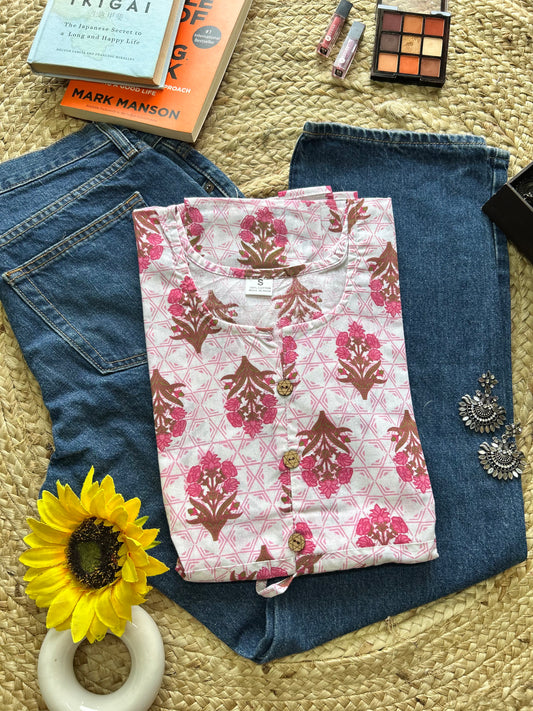 Pinkish flower booti flared