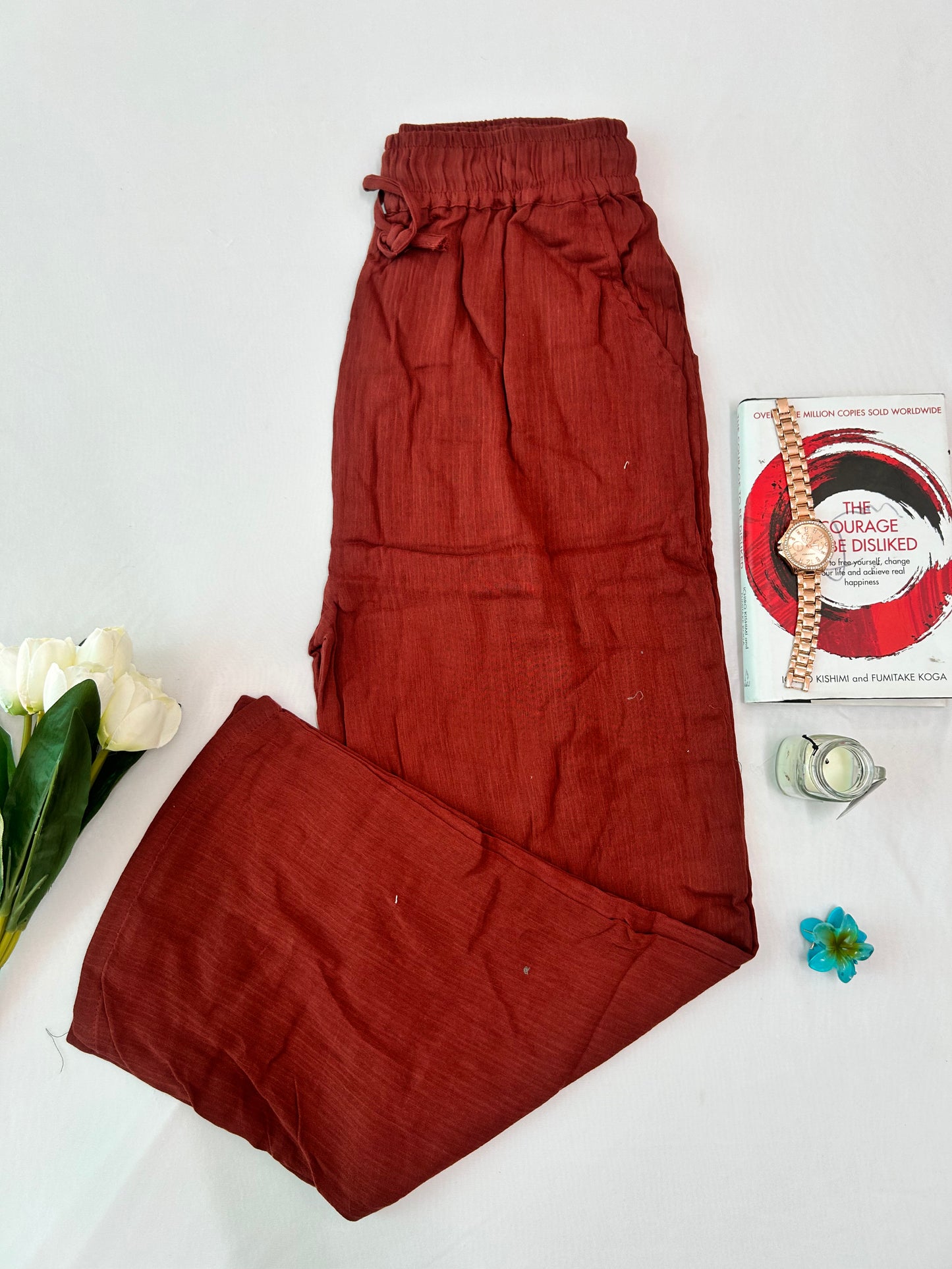 Linen pants - DARK  Brown