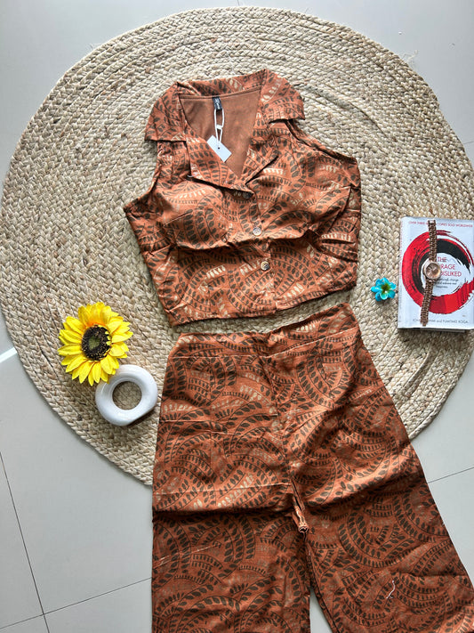 Brown  printed co-ord set