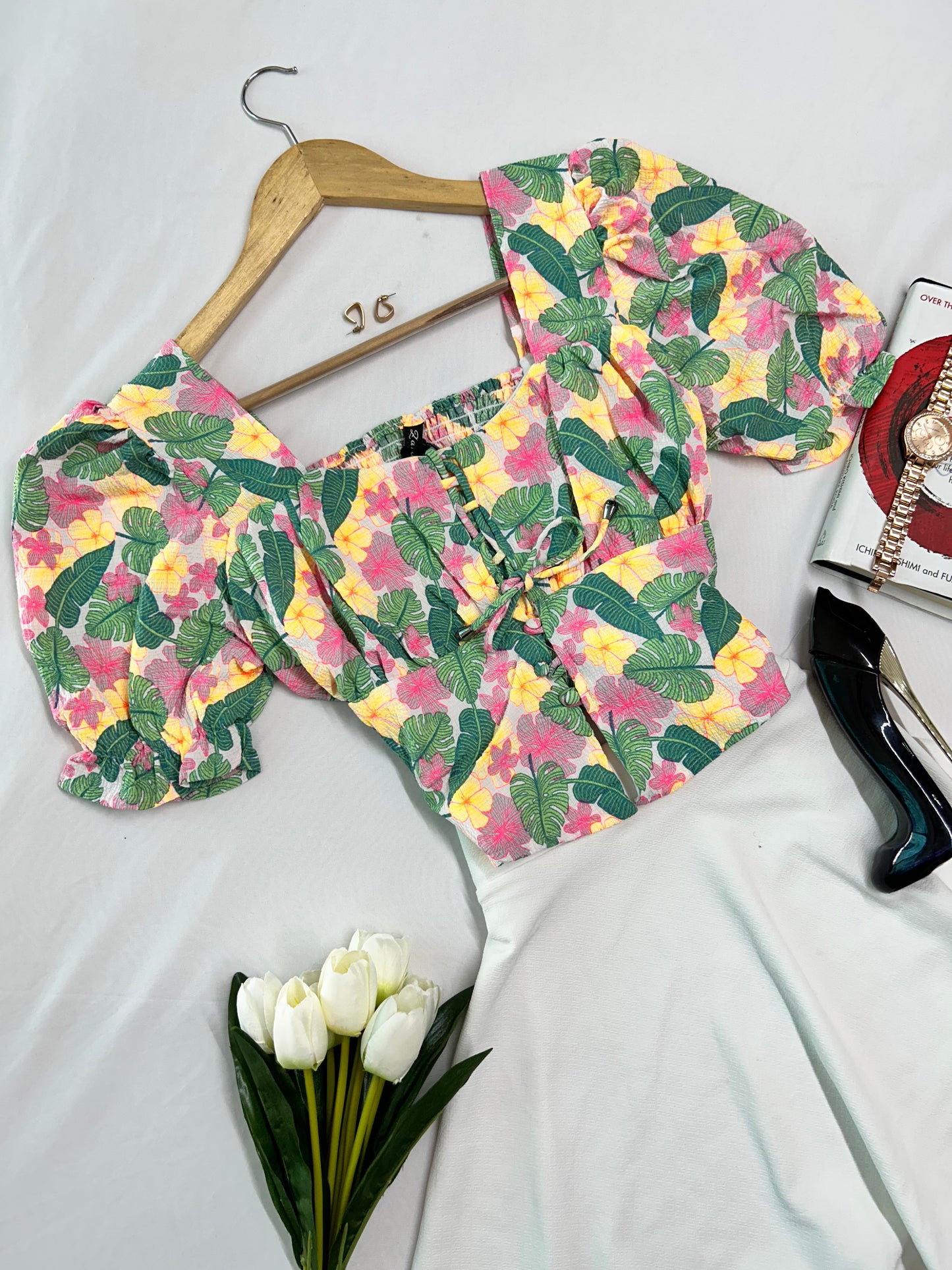 Tropical printed top