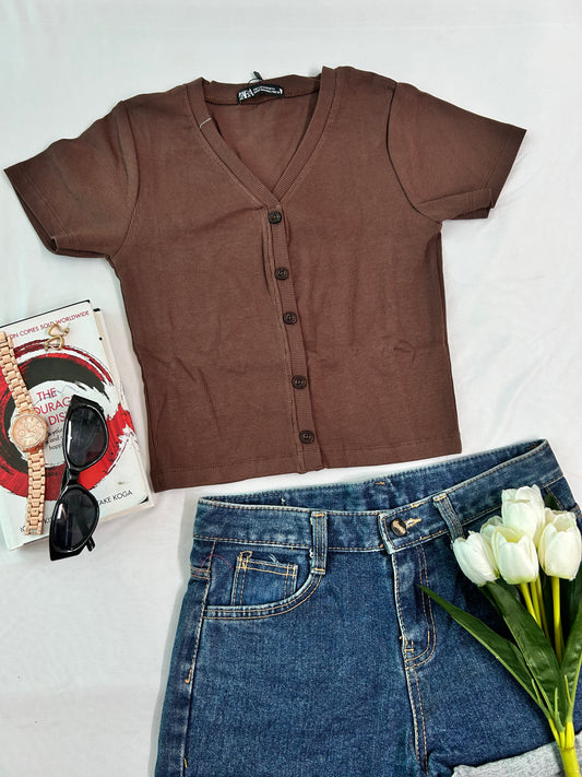 Korean top -Brown