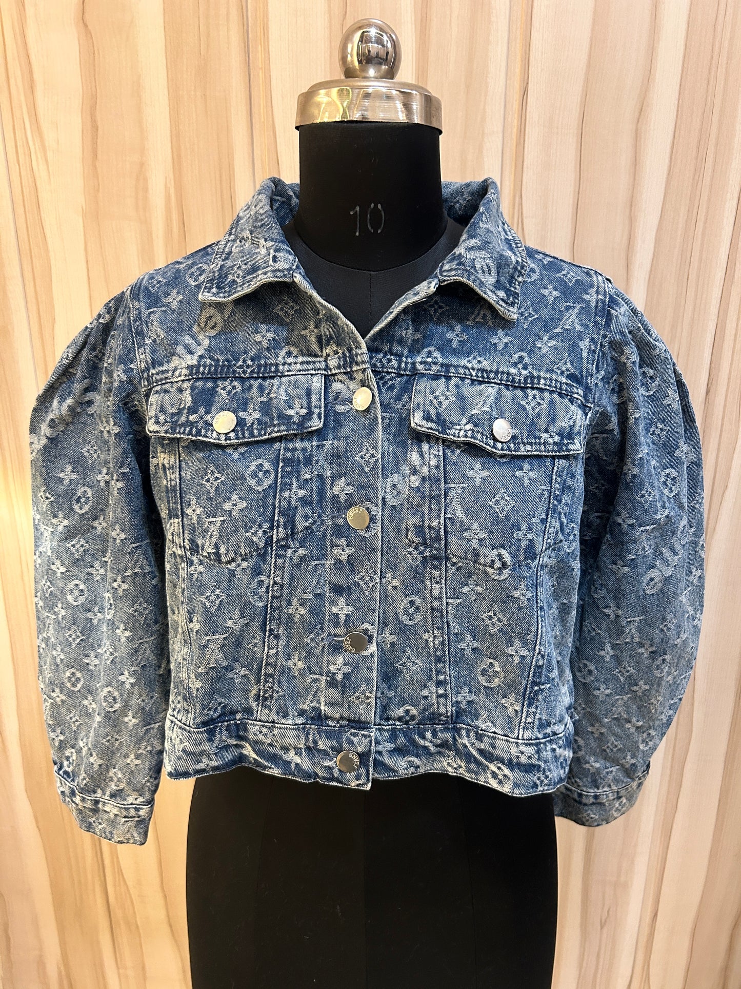 Lv print denim jacket