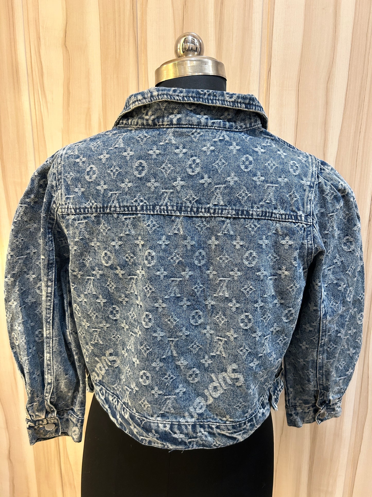 Lv print denim jacket