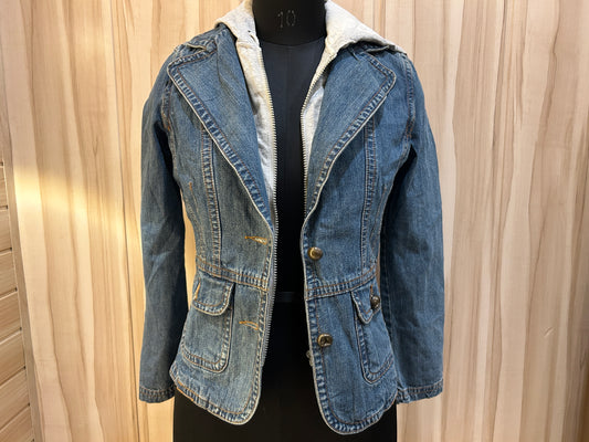 Denim Blazer style jacket with hoodie