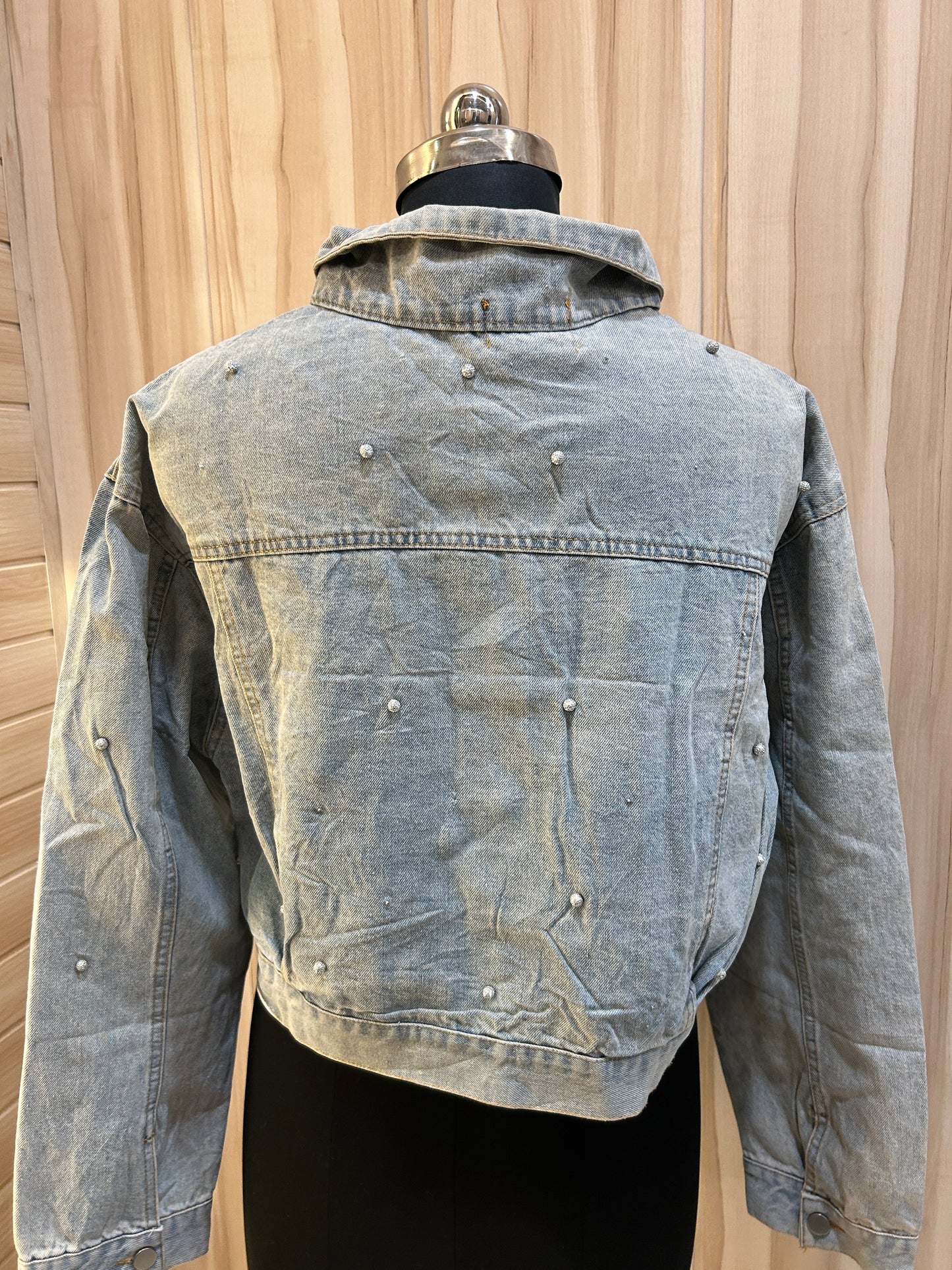 Denim jacket with studs