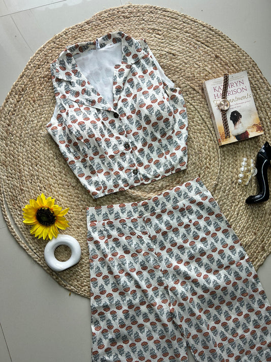 Off white booti printed co-ord set
