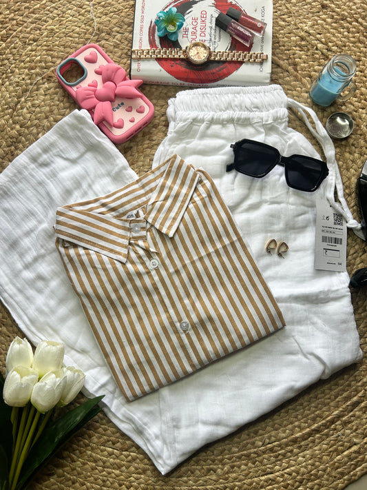 Beige  stripe shirt