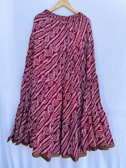 Red Bandhej print