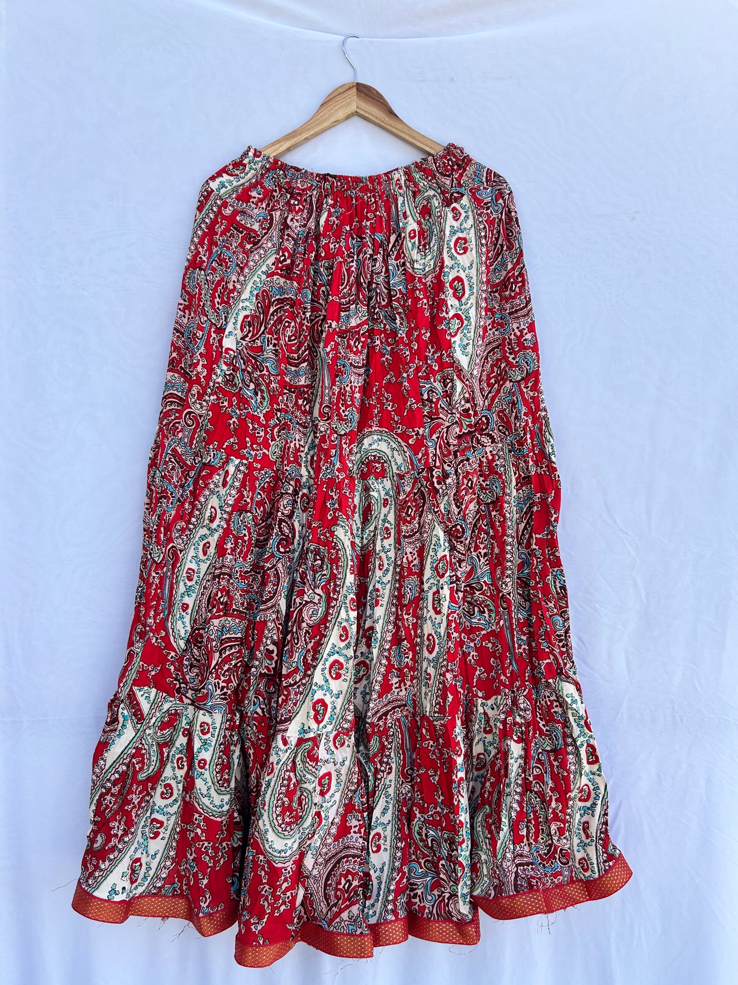 Red paisley print