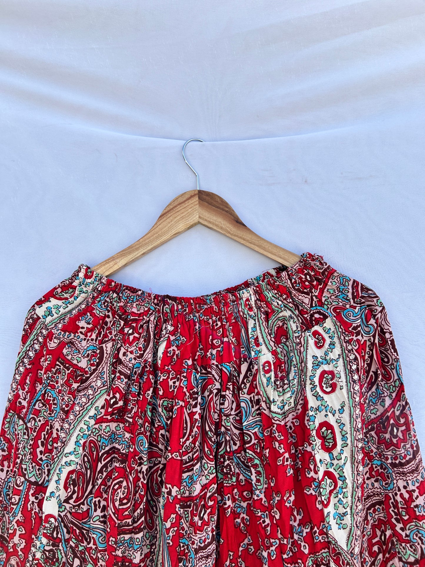 Red paisley print