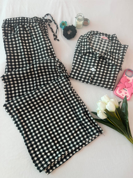 Black  Gingham Cute co-ord set