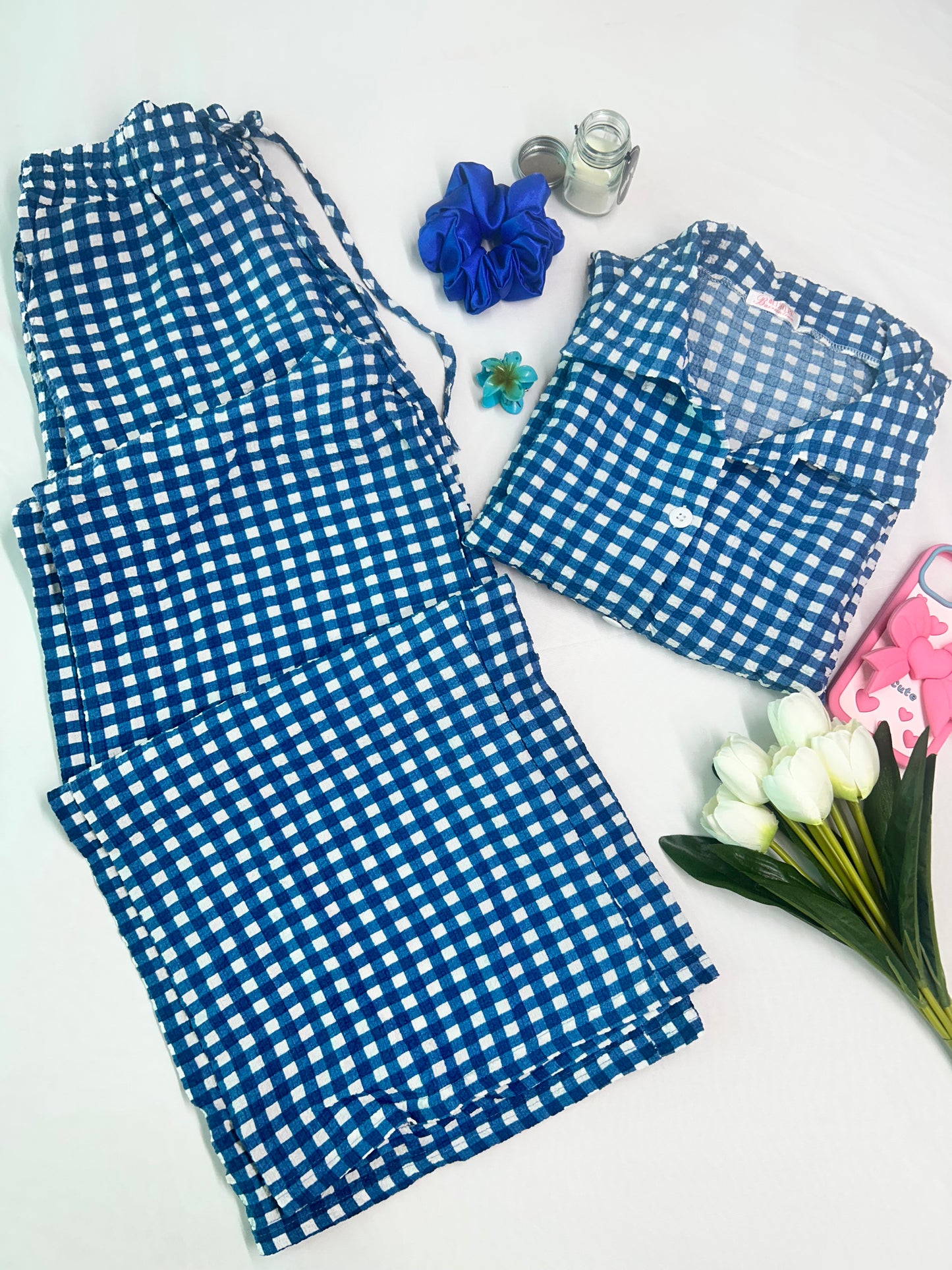 Blue Gingham Cute co-ord set