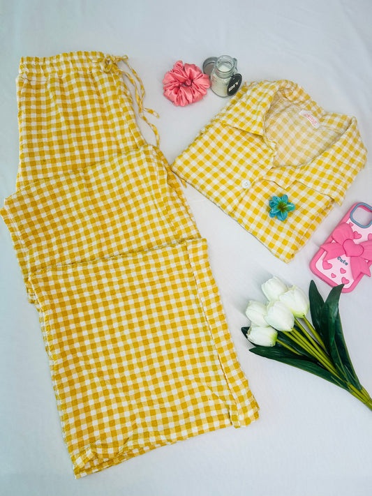 Yellow Gingham Cute co-ord set