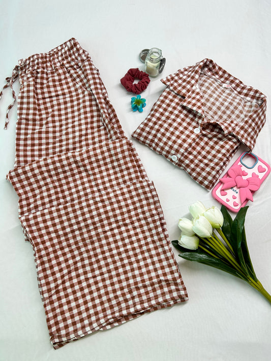 Rust Gingham Cute co-ord set