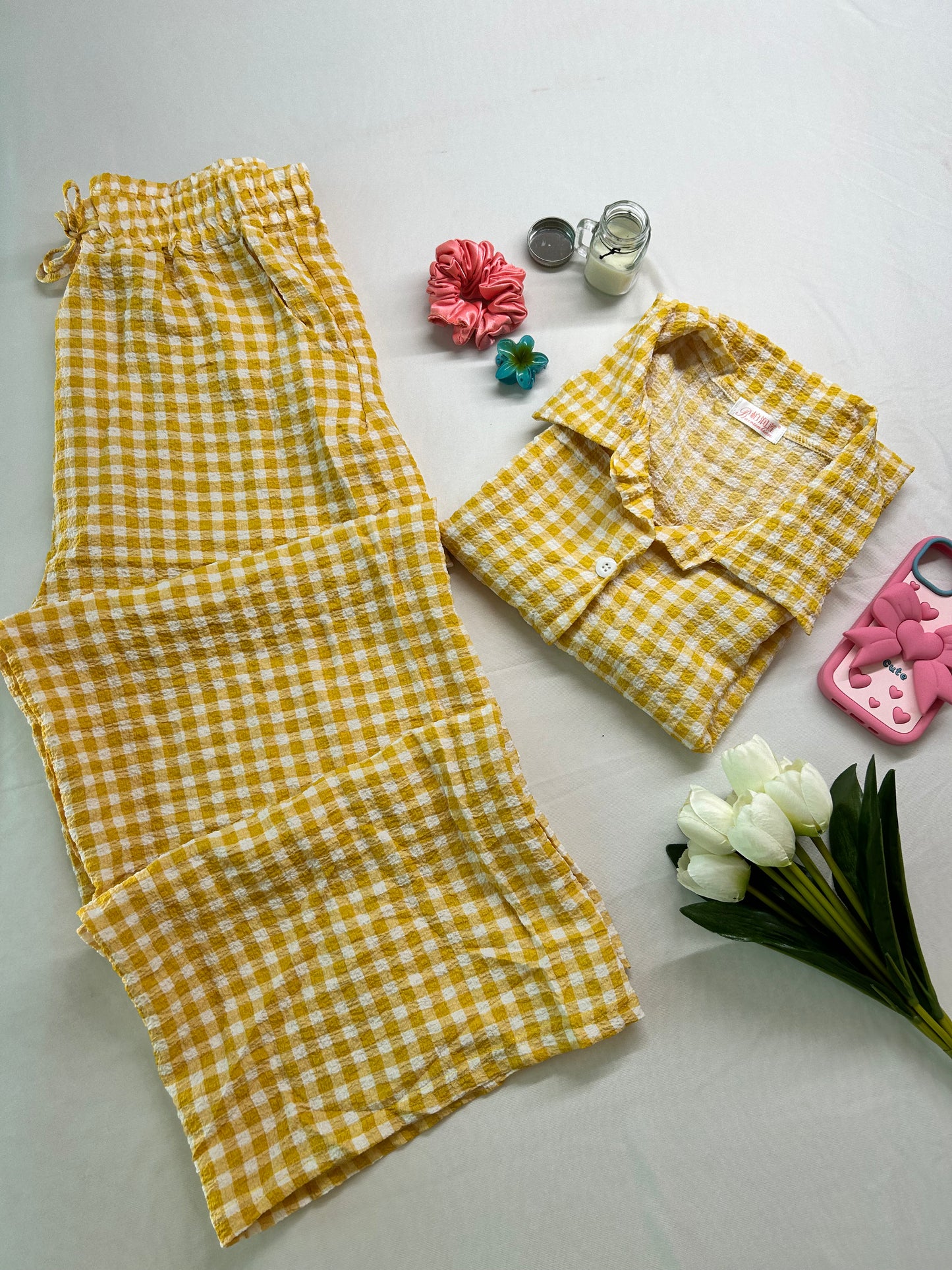 Yellow Gingham Cute co-ord set