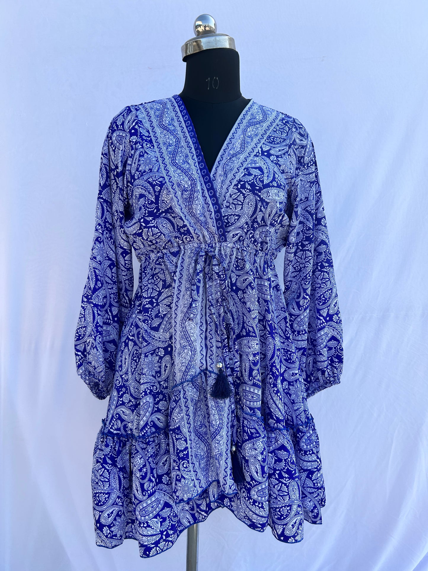 Royal  blue ink paisley printed cute