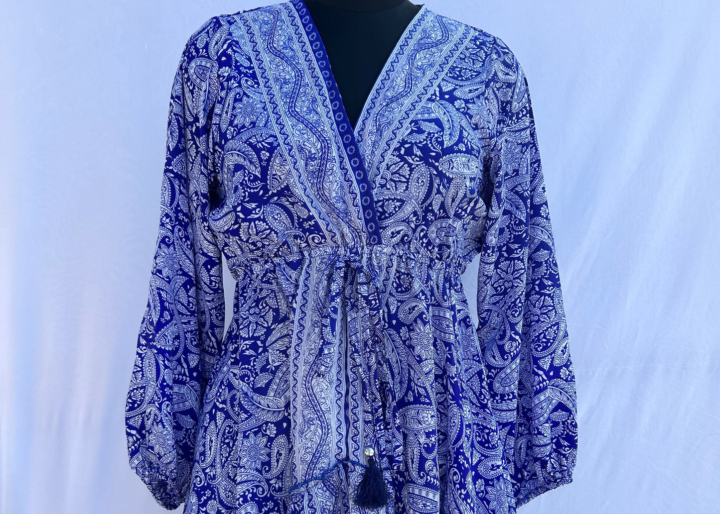 Royal  blue ink paisley printed cute