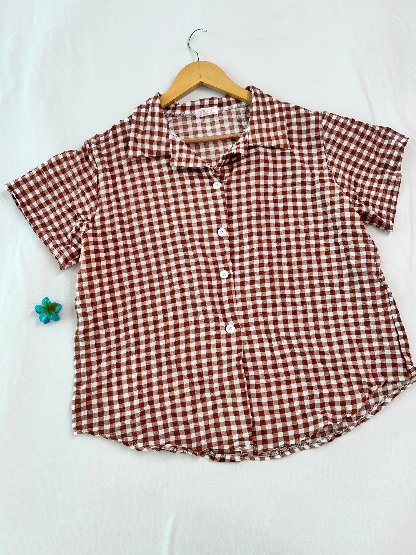 Rust Gingham Cute co-ord set