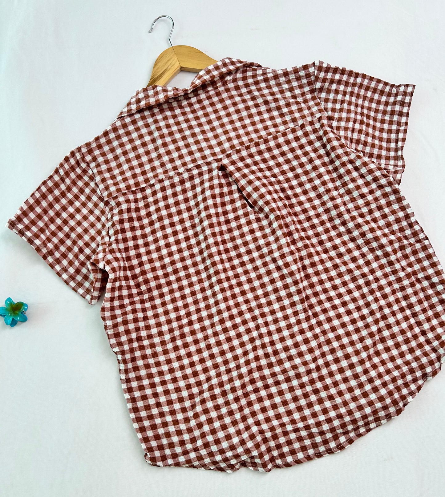 Rust Gingham Cute co-ord set